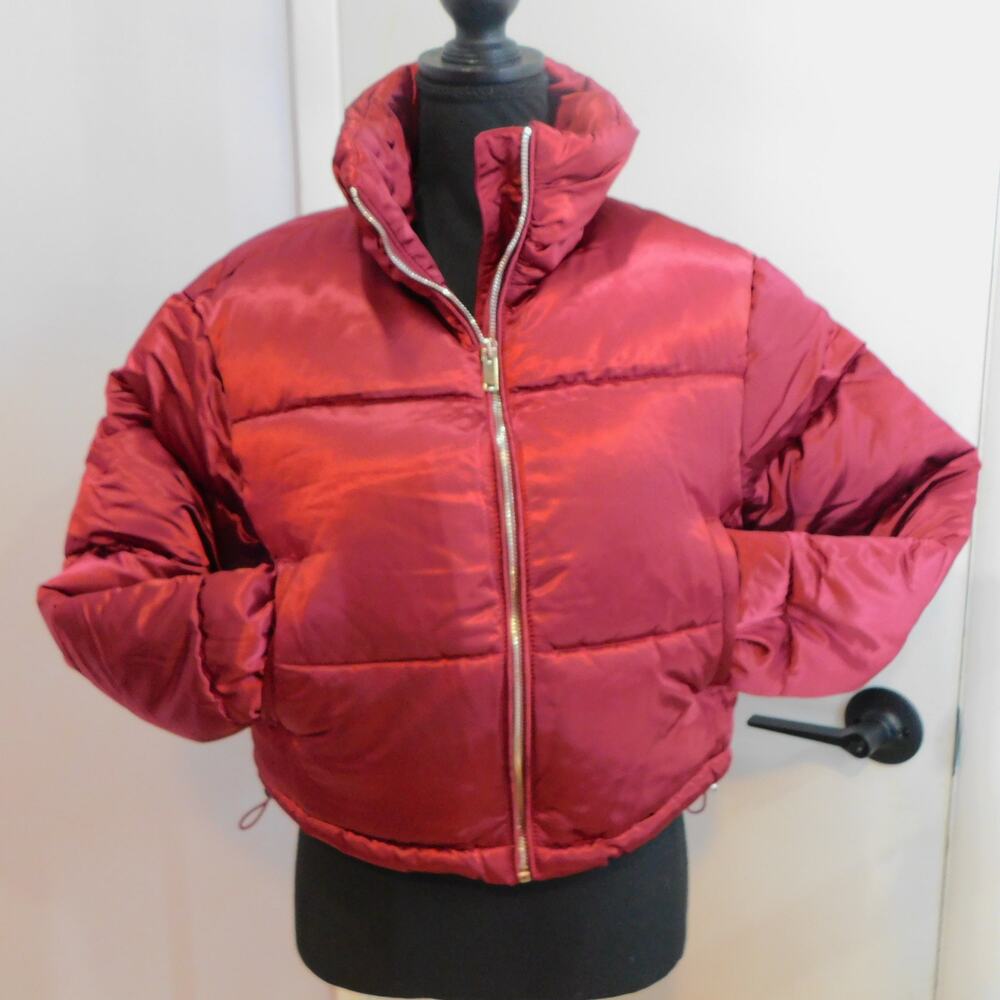 7 For All Mankind Women's Lined Puffer Jacket Coat Red  Small New
